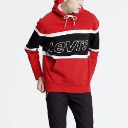 LEVI'S® Sweat Capuche PIECED HOODIE RACER COLORBLOCK BRILLIANT RED/ WHITE +/ DRESS BLU 81954-0000